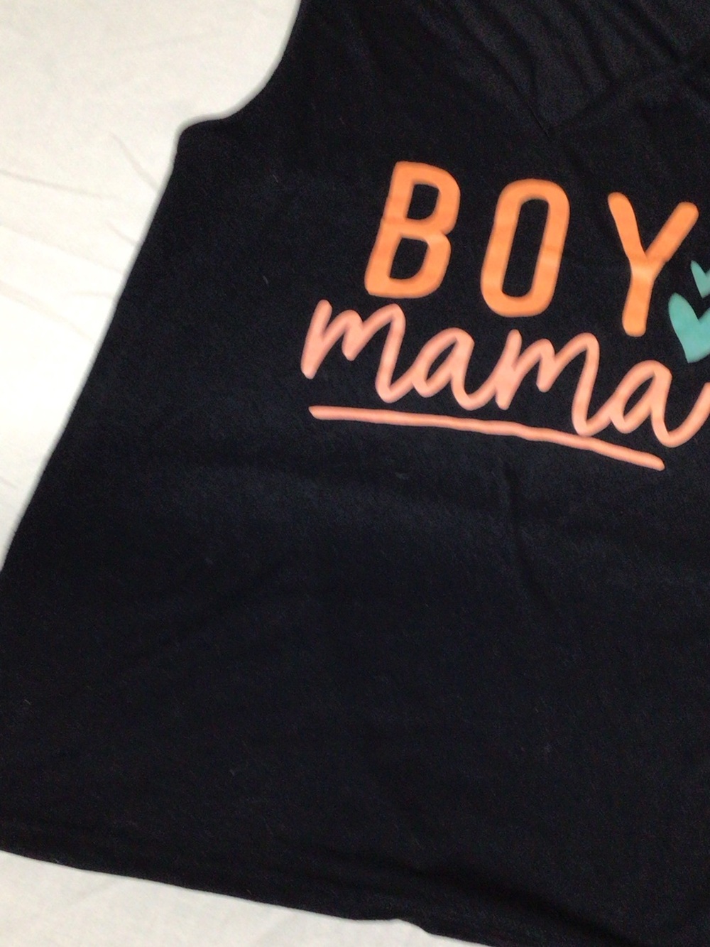 Source Unknown Black Tank Top with Coral and Teal Print - Picture 4 of 9